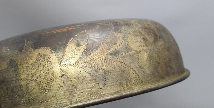 OSMANLI DÖNEMİ ORTASI ŞEMSE ÜSTÜNE AY YILDIZLI TAMAMI İŞLEMELİ ESERİ İSTANBUL HAMAM TASI