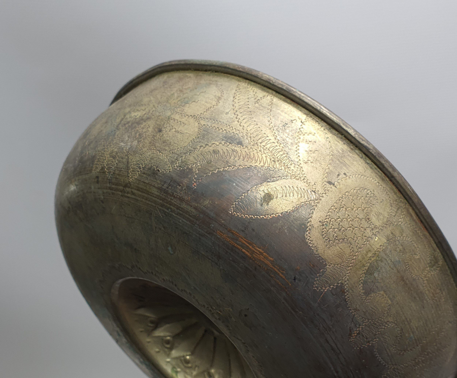 OSMANLI DÖNEMİ ORTASI ŞEMSE ÜSTÜNE AY YILDIZLI TAMAMI İŞLEMELİ ESERİ İSTANBUL HAMAM TASI