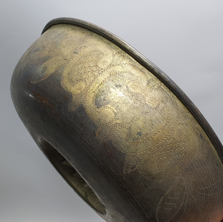 OSMANLI DÖNEMİ ORTASI ŞEMSE ÜSTÜNE AY YILDIZLI TAMAMI İŞLEMELİ ESERİ İSTANBUL HAMAM TASI