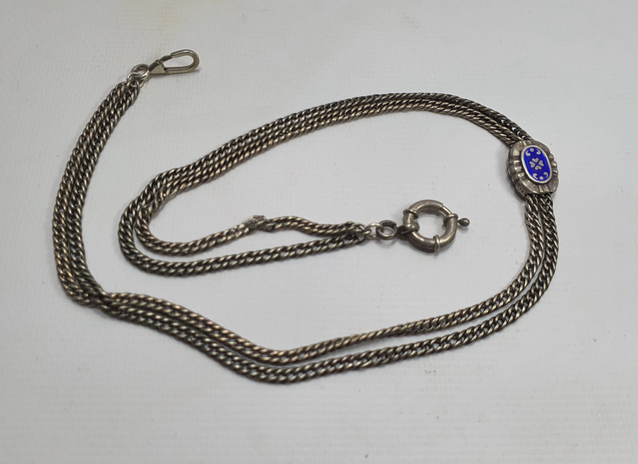 OSMANLI DÖNEMİ SÜRGÜSÜ MİNELİ İPEK ZİNCİRLİ GÜMÜŞ CEP SAATİ KÖSTEĞİ