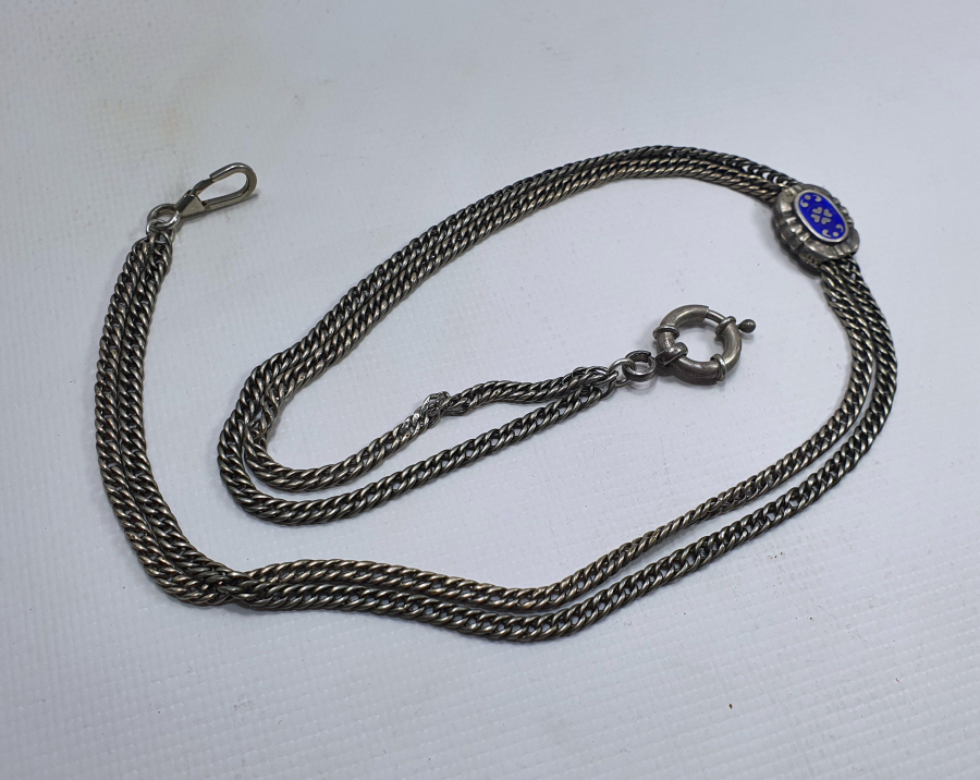 OSMANLI DÖNEMİ SÜRGÜSÜ MİNELİ İPEK ZİNCİRLİ GÜMÜŞ CEP SAATİ KÖSTEĞİ