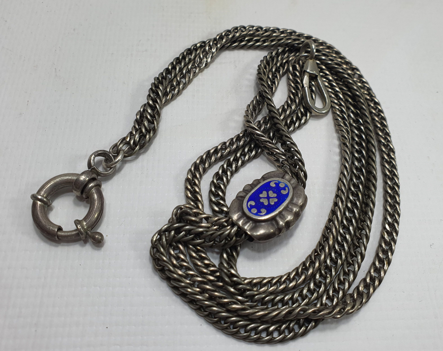 OSMANLI DÖNEMİ SÜRGÜSÜ MİNELİ İPEK ZİNCİRLİ GÜMÜŞ CEP SAATİ KÖSTEĞİ