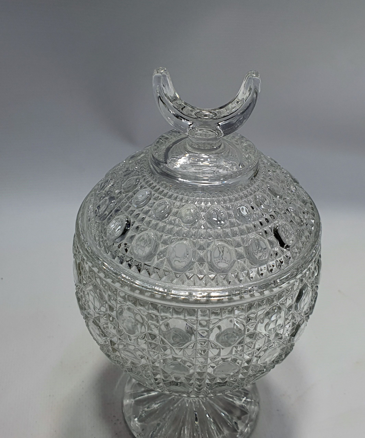 OSMANLI DÖNEMİ ÜZERİ HİLALLİ KRİSTAL KESME BONBONİER - HURMALIK