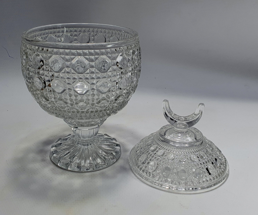 OSMANLI DÖNEMİ ÜZERİ HİLALLİ KRİSTAL KESME BONBONİER - HURMALIK