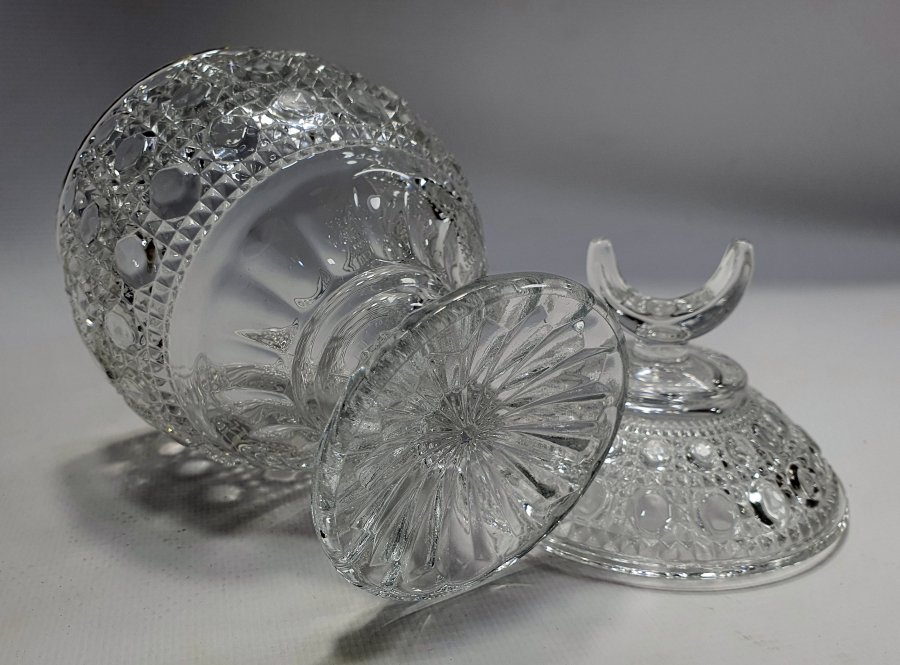 OSMANLI DÖNEMİ ÜZERİ HİLALLİ KRİSTAL KESME BONBONİER - HURMALIK