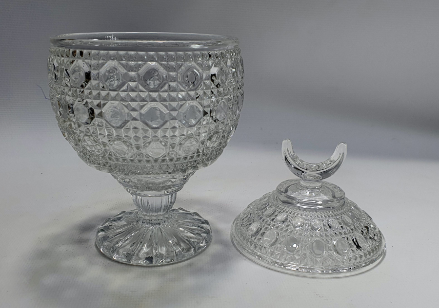 OSMANLI DÖNEMİ ÜZERİ HİLALLİ KRİSTAL KESME BONBONİER - HURMALIK