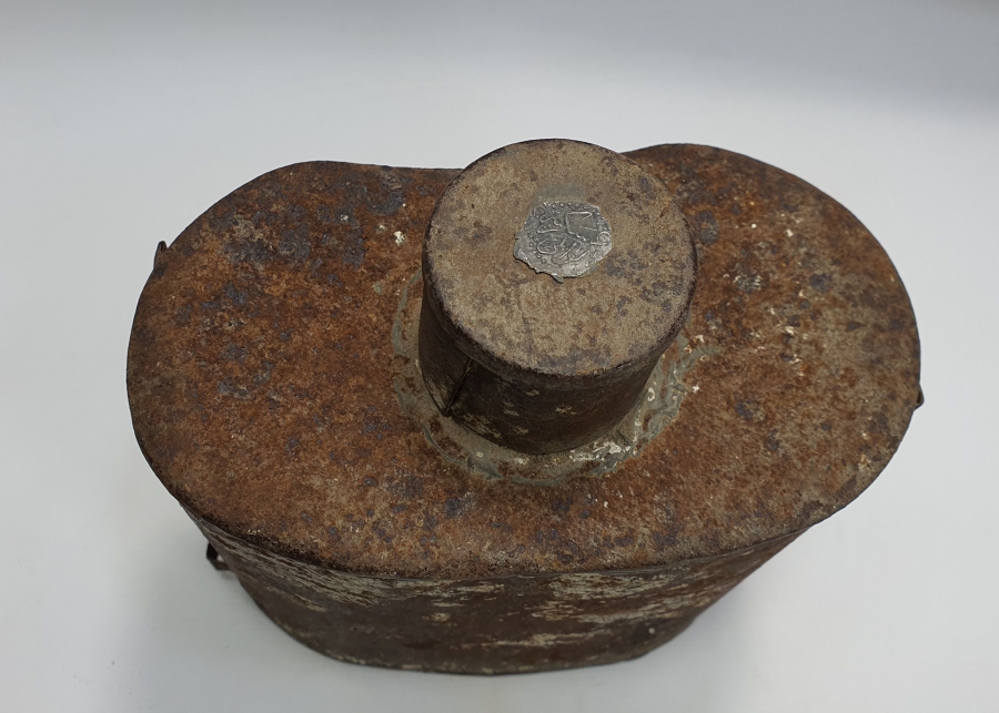 OSMANLI DÖNEMİ ÜZERİNDE LİVAİ ASKERİ YAZILI NADİR ASKERİ MATARA