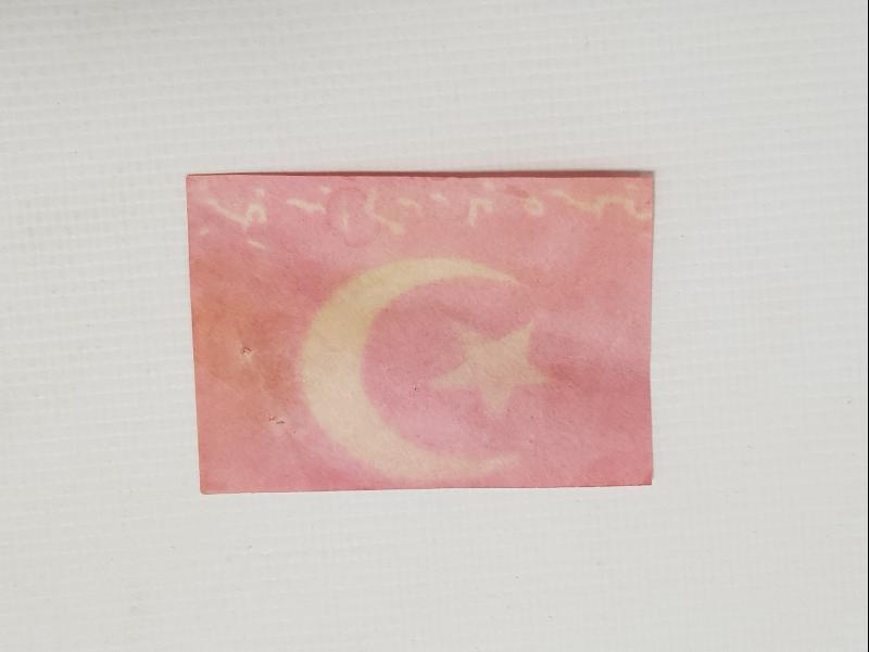 OSMANLICA YETİMLERE YARDIM EDİNİZ YAZILI BAYRAK YAKA KARTI