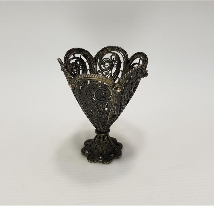 OSMANLI DÖNEMİ TELKARİ GÜMÜŞ FİNCAN ZARFI 