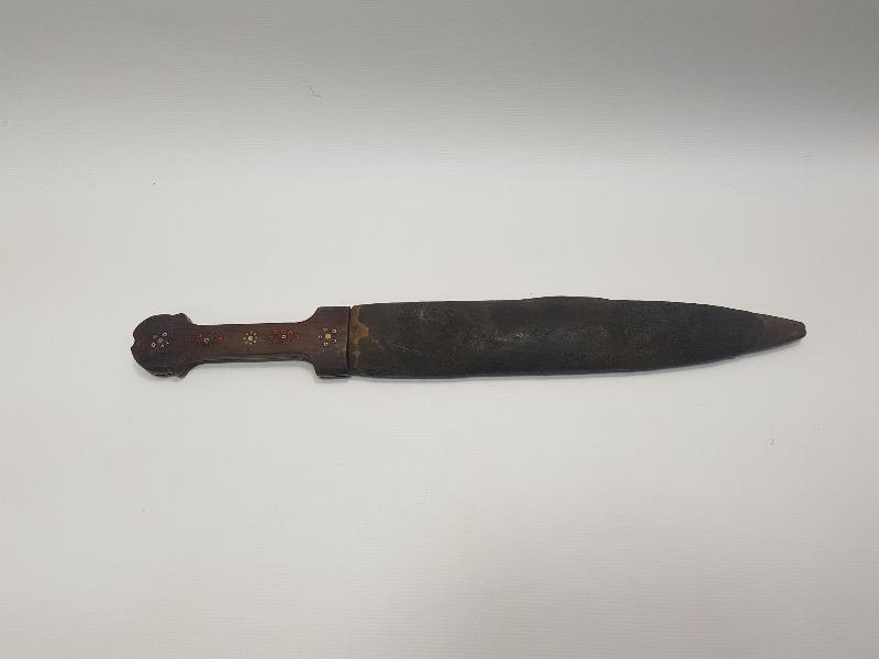 OSMANLI DÖNEMİ ÇOK NADİR ALTIN KAKMA YAZILI KAFKAS KAMASI 