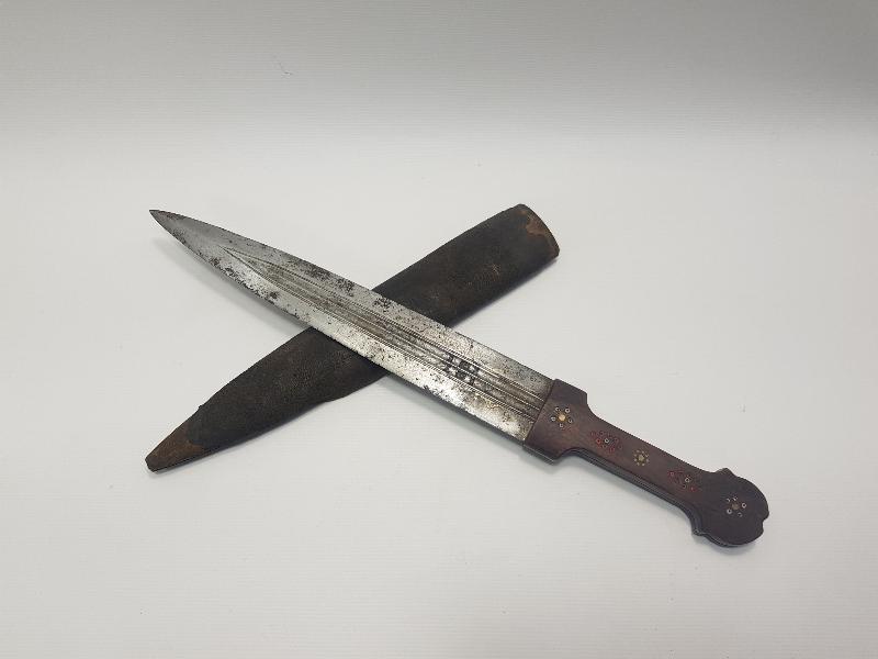 OSMANLI DÖNEMİ ÇOK NADİR ALTIN KAKMA YAZILI KAFKAS KAMASI 