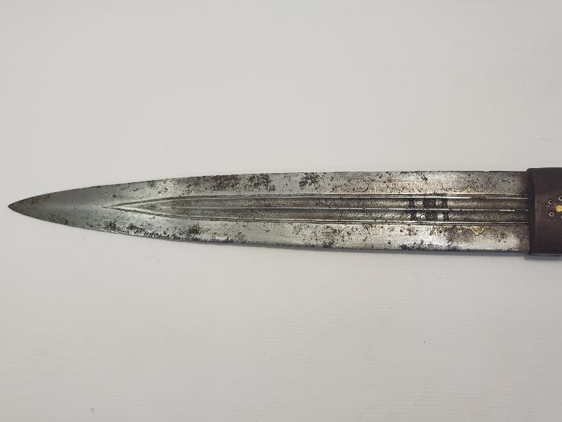 OSMANLI DÖNEMİ ÇOK NADİR ALTIN KAKMA YAZILI KAFKAS KAMASI 