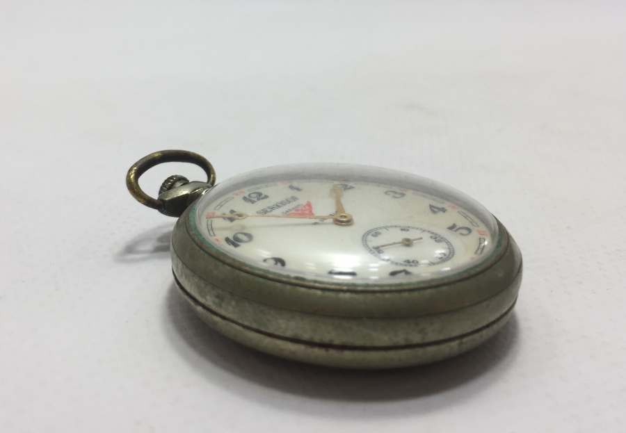 ARKASI TRENLİ SERKİSOF MARKA KURMALI CEP SAATİ