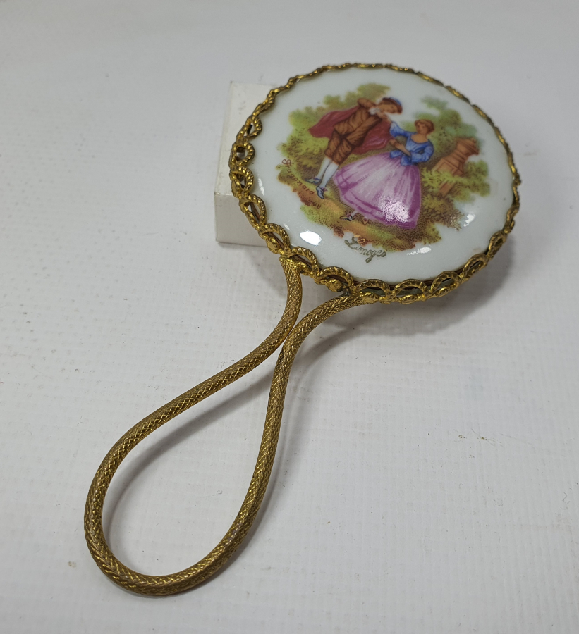 1900 BAŞLARI SANATÇI İŞİ LİMOGESS MARKA EL AYNASI