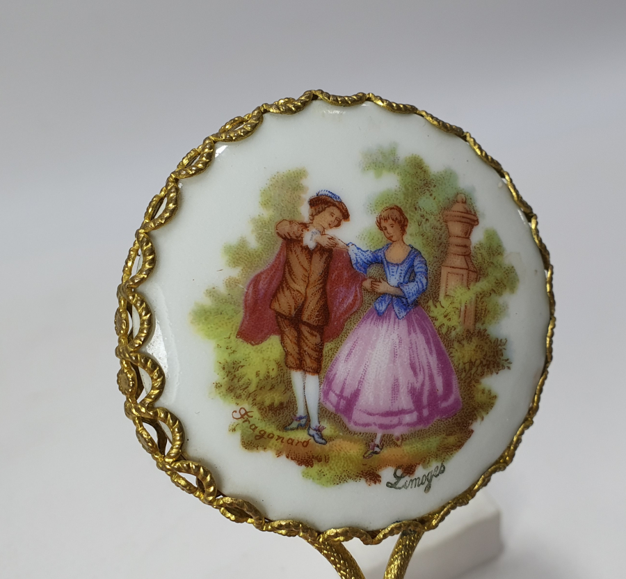 1900 BAŞLARI SANATÇI İŞİ LİMOGESS MARKA EL AYNASI