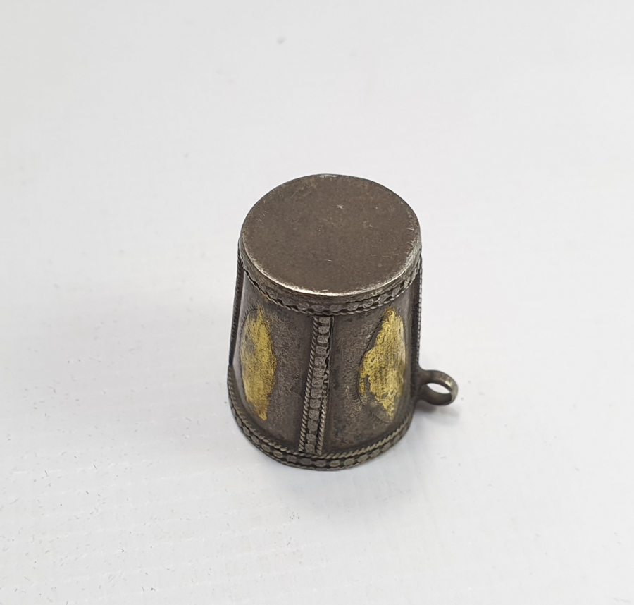 OSMANLI DÖNEMİ GÜMÜŞ ÜZERİ ALTIN SIVAMA TERZİ YÜKSÜĞÜ