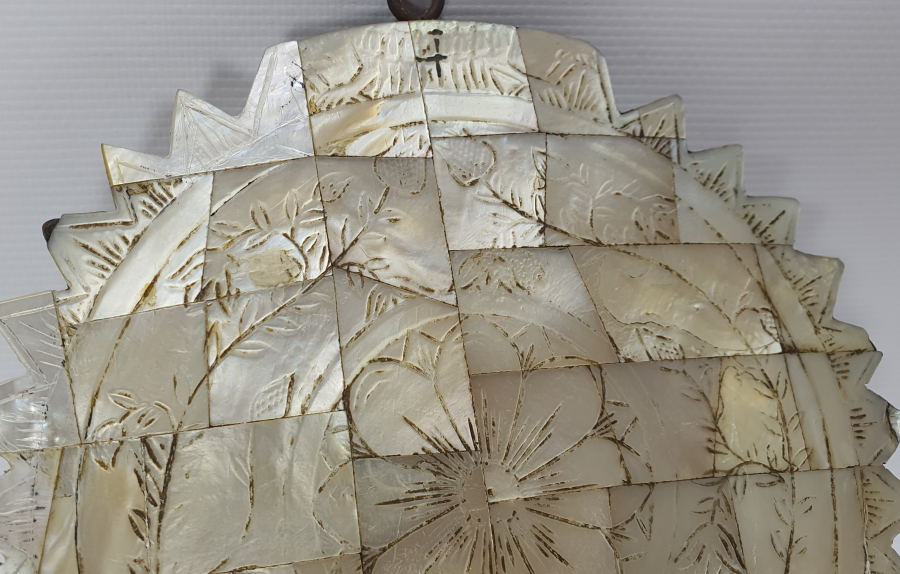 OSMANLI DÖNEMİ SEDEF İŞÇİLİKLİ GÜNEŞ FORMUNDA NADİR GELİN AYNASI