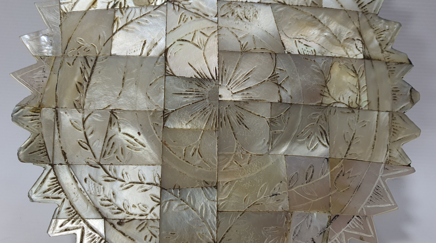 OSMANLI DÖNEMİ SEDEF İŞÇİLİKLİ GÜNEŞ FORMUNDA NADİR GELİN AYNASI