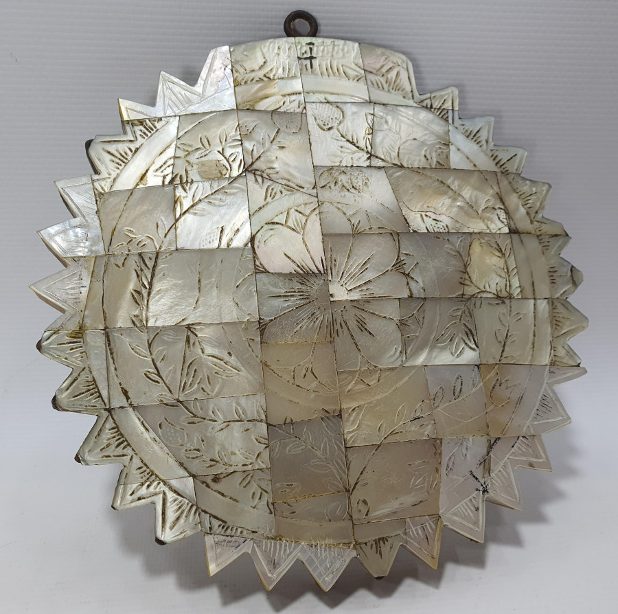 OSMANLI DÖNEMİ SEDEF İŞÇİLİKLİ GÜNEŞ FORMUNDA NADİR GELİN AYNASI