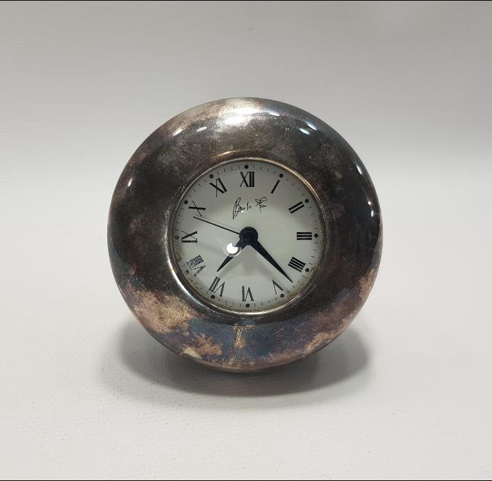 BENITO FAU İMZALI GÜMÜŞ MASA SAATİ 