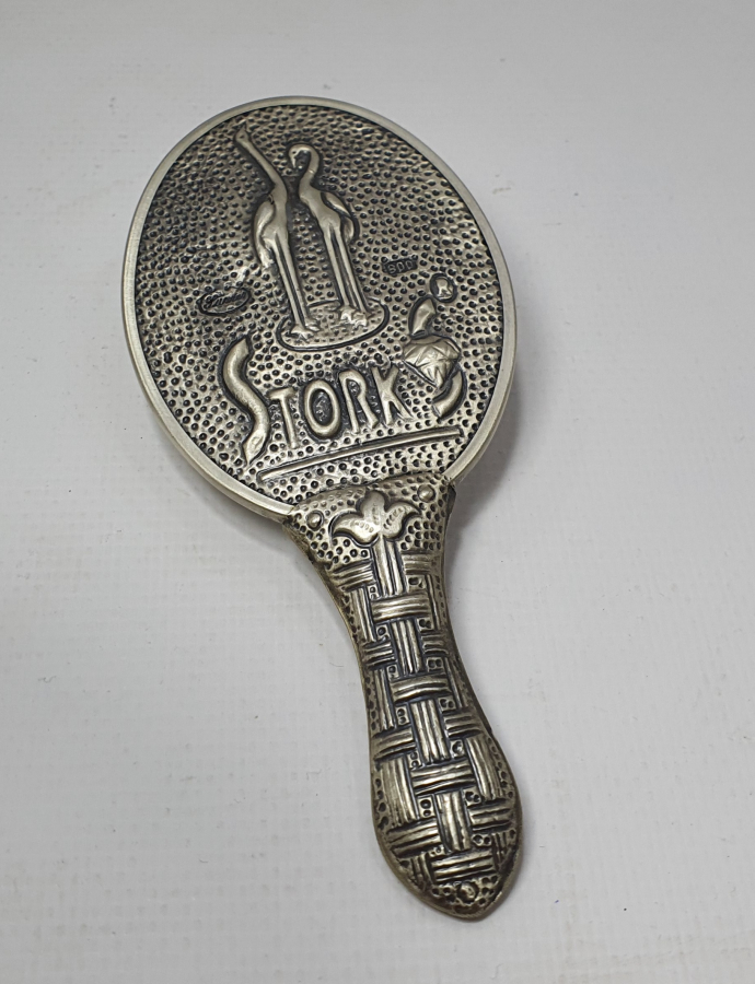 KABARTMA İŞÇİLİKLİ GÜMÜŞ EL AYNASI