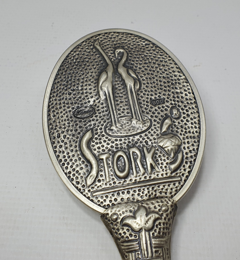 KABARTMA İŞÇİLİKLİ GÜMÜŞ EL AYNASI