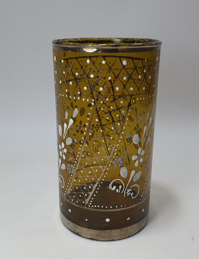 OSMANLI DÖNEMİ ALTI USTA İMZALI NADİR MİNELİ BARDAK