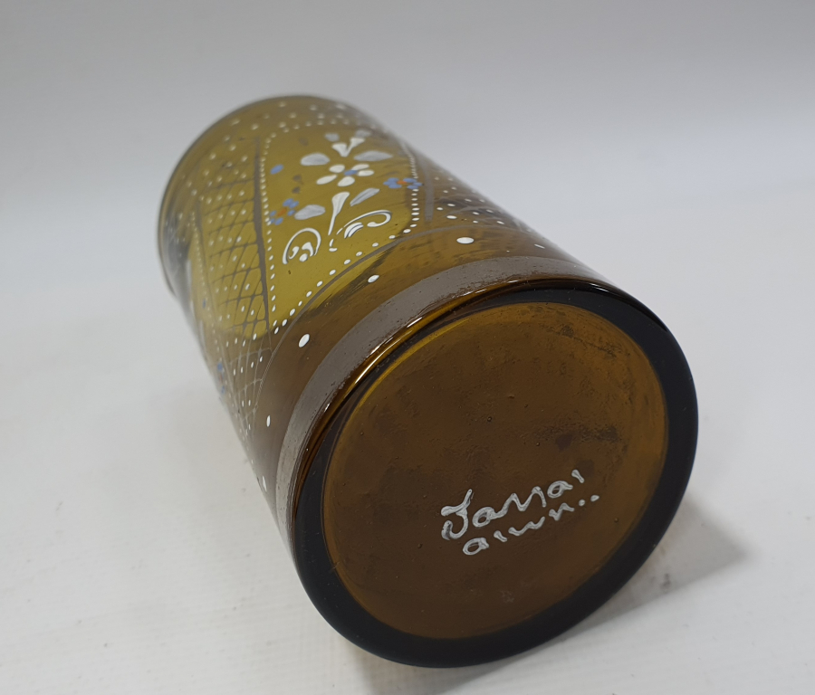 OSMANLI DÖNEMİ ALTI USTA İMZALI NADİR MİNELİ BARDAK