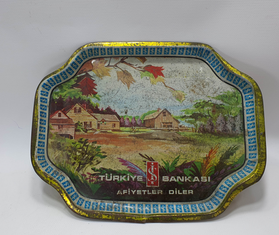 1950 LERDEN İŞ BANKASI HATIRASİ TEPSİ