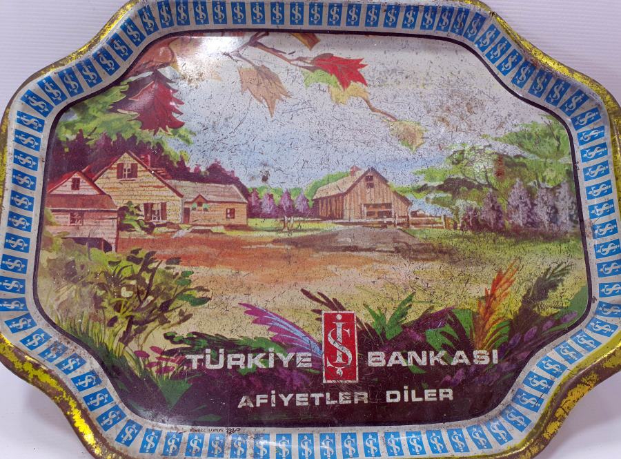 1950 LERDEN İŞ BANKASI HATIRASİ TEPSİ