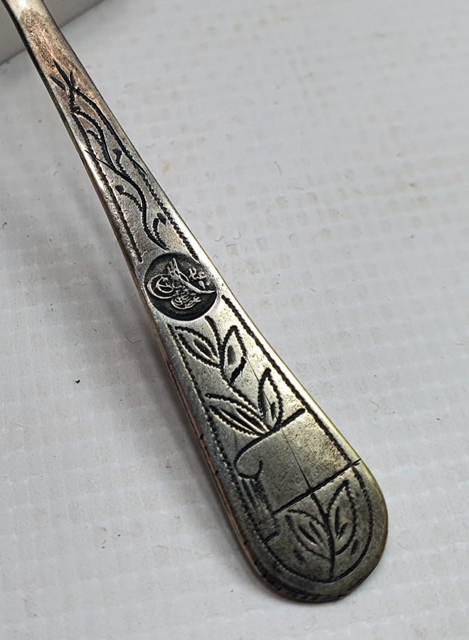 OSMANLI DÖNEMİ ÇOK NADİR TUĞRALI GÜMÜŞ DONDURMA KAŞIĞI