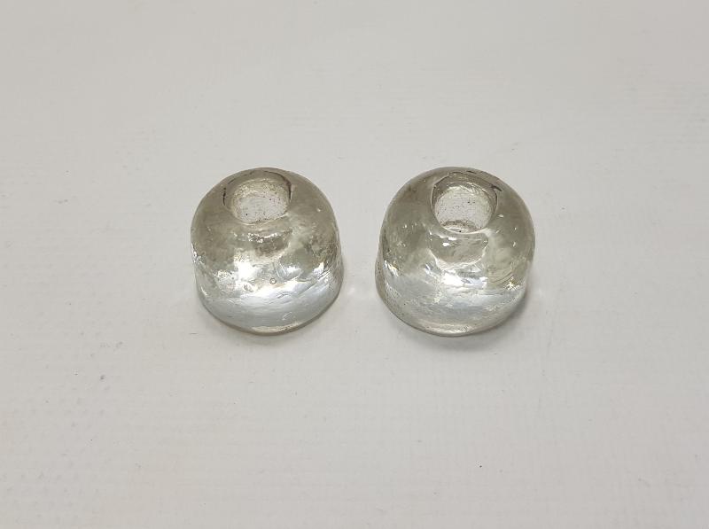 OSMANLI DÖNEMİ İKİ ADET MİNİ KRİSTAL HOKKA