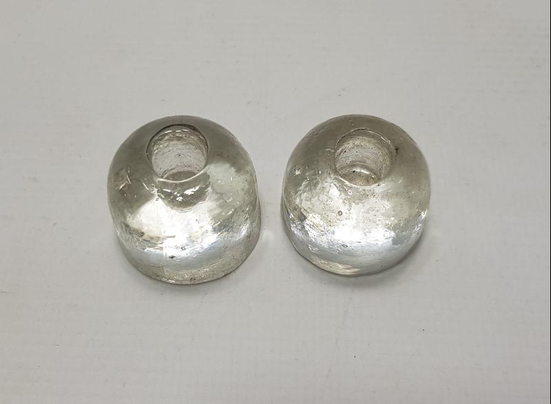 OSMANLI DÖNEMİ İKİ ADET MİNİ KRİSTAL HOKKA