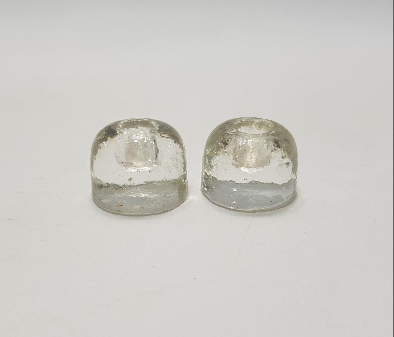 OSMANLI DÖNEMİ İKİ ADET MİNİ KRİSTAL HOKKA