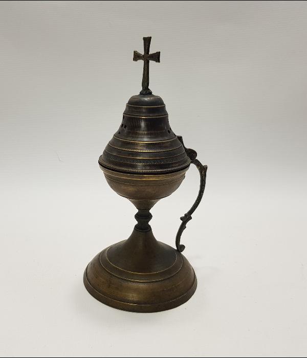 OSMANLI DÖNEMİ RUM İŞİ HAÇLI BUHURDANLIK 