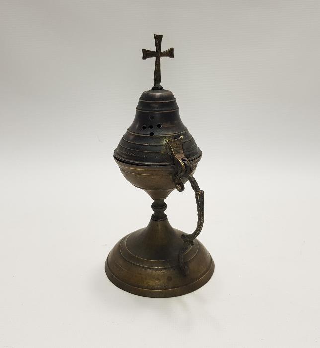 OSMANLI DÖNEMİ RUM İŞİ HAÇLI BUHURDANLIK 