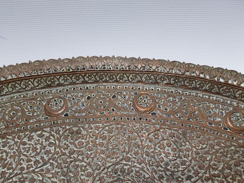 OSMANLI DÖNEMİ FUL KALEM İŞÇİLİKLİ HİLAL GÖRSELLİ BÜYÜK BOY NADİR BAKIR TEPSİ