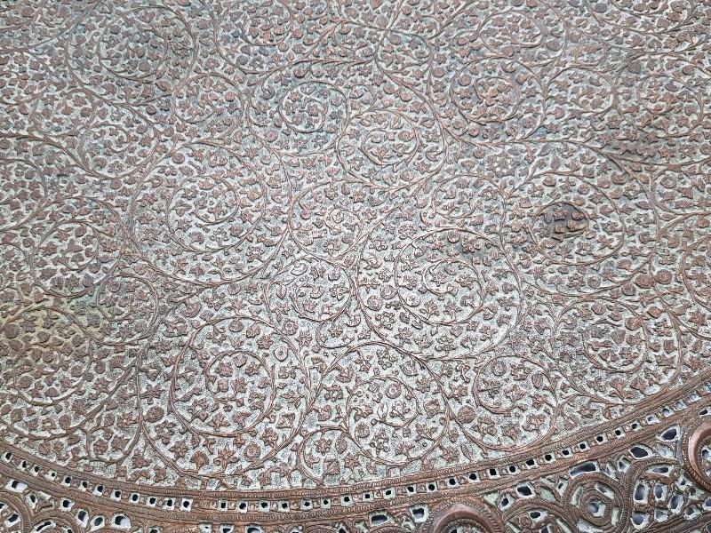 OSMANLI DÖNEMİ FUL KALEM İŞÇİLİKLİ HİLAL GÖRSELLİ BÜYÜK BOY NADİR BAKIR TEPSİ