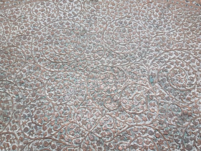 OSMANLI DÖNEMİ FUL KALEM İŞÇİLİKLİ HİLAL GÖRSELLİ BÜYÜK BOY NADİR BAKIR TEPSİ