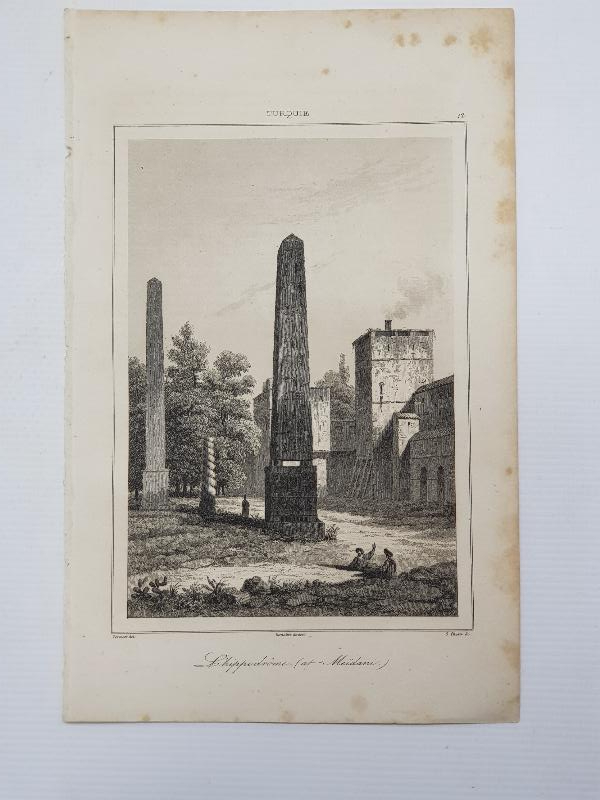 OSMANLI DÖNEMİ GRAVÜR: HİPODROM DİKİLİTAŞ 