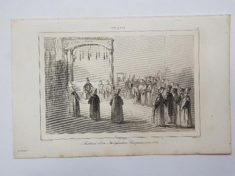 OSMANLI GRAVÜR: SARAYDA BÜYÜKELÇİNİN KABULÜ