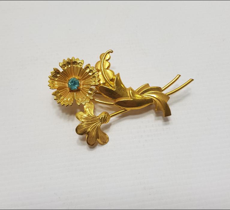 1930'LARDAN ALTIN KAPLAMA BIJUTERİ BROŞ