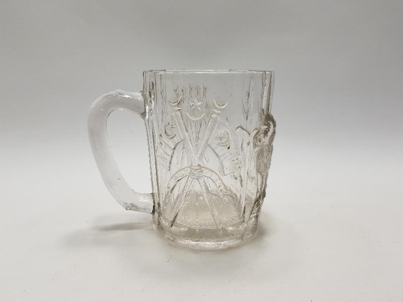 OSMANLI DÖNEMİ AY YILDIZ VE ASLAN KABARTMALI BİRA BARDAĞI 