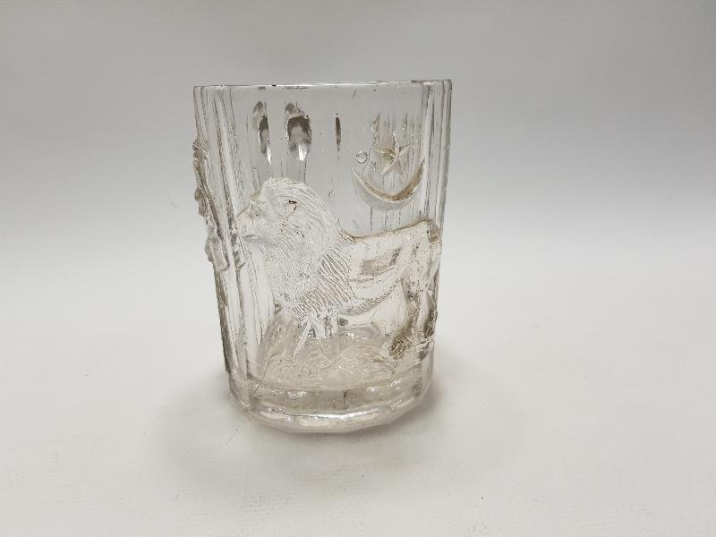 OSMANLI DÖNEMİ AY YILDIZ VE ASLAN KABARTMALI BİRA BARDAĞI 