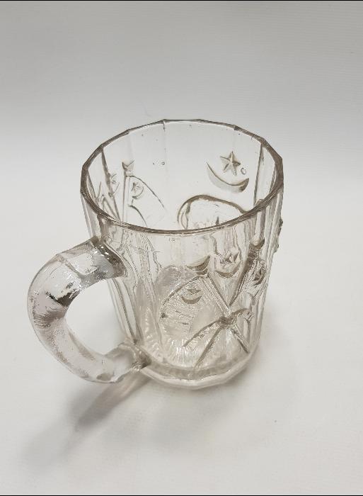 OSMANLI DÖNEMİ AY YILDIZ VE ASLAN KABARTMALI BİRA BARDAĞI 