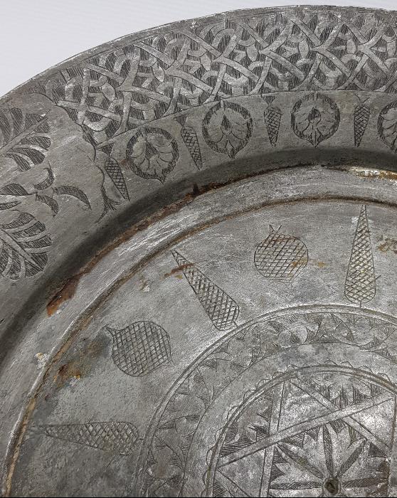 OSMANLI DÖNEMİ DAVUT YILDIZI VE HARİKA DESENLERİYLE BAKIR TABAK 