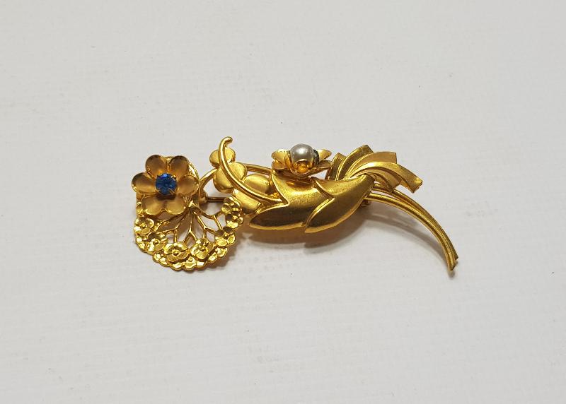 1930'LARDAN ALTIN KAPLAMA BİJUTERİ BROŞ