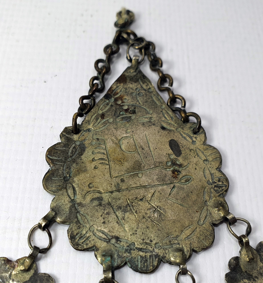 OSMANLI DÖNEMİ 1322 (1904) TARİHLİ ARMUDİ FORMUNDA KOLYE