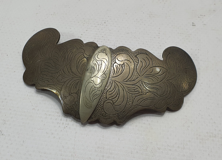 OSMANLI DÖNEMİ TAMAMI KALEM İŞÇİLİKLİ GÜMÜŞ KEMER TOKASI