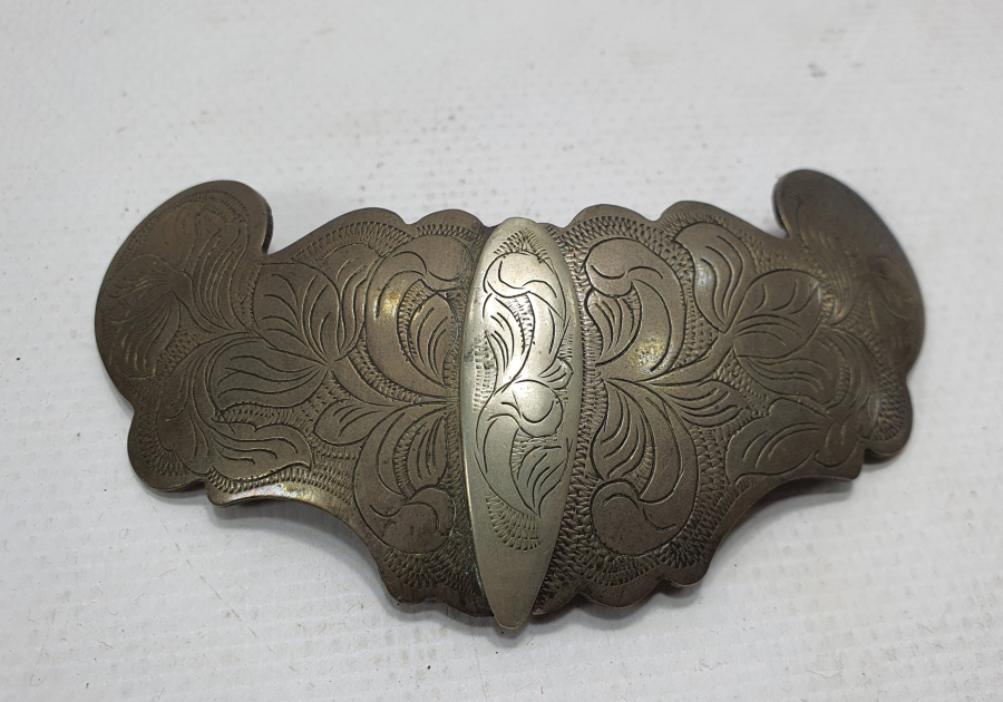 OSMANLI DÖNEMİ TAMAMI KALEM İŞÇİLİKLİ GÜMÜŞ KEMER TOKASI